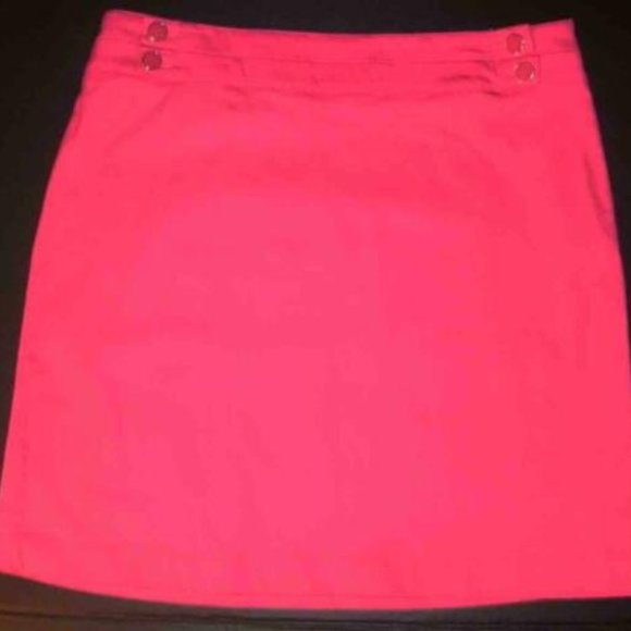 Willi Smith Dresses & Skirts - WILLI SMITH Hot Pink SIDE ZIPCotton SKIRT with BUTTONS